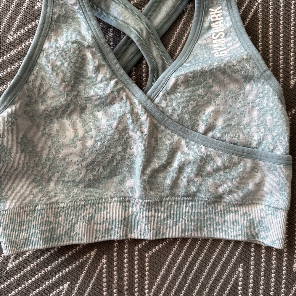 Gymshark Seamless Light Blue Green Sports Bra